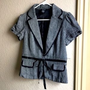 Black/Grey dress jacket top.